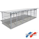 Chenil 'Tout métal' grillagé, duo 6 m x 2 m L 6,03 m - P 2,06 m - net 410 kg 