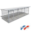 Chenil 'Tout métal' grillagé, 6 m x 2 m L 6,03 m - P 2,06 m - net 375 kg