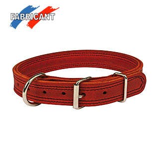 Collier 'Soft Line' cousu double rouge