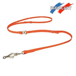 Laisse bandoulière Biothane orange fluo