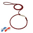 Laisse collier réglable ronde bicolore Noire/rouge