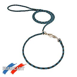 Laisse collier réglable ronde bicolore