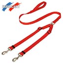 Laisse réglable, 2 chiens  L150/176m S20 Rouge