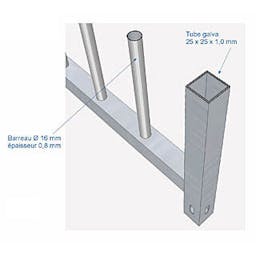 Panneau barreaux gamme ECO, hauteur 1,84 m