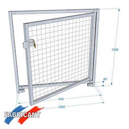 Panneaux grillagé avec porte 'Pro', hauteur 1 m